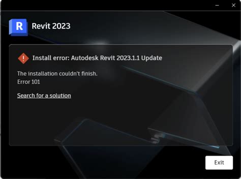 the install couldn't finish error 103|Solved: Revit 2023.1 Instalation Error .